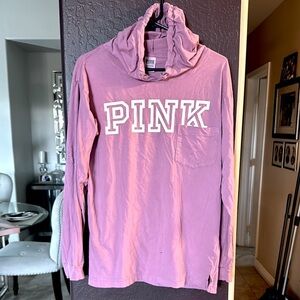 Pink Long Sleeve Hoodie in mauve pink